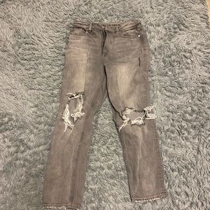 Gray American eagle mom jeans